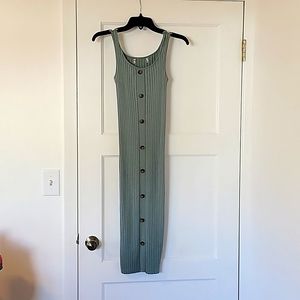 Sage green ribbed dress